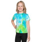 MJLNY - Tie Dye Blue Green Kids Crew Neck T-shirt
