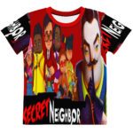 MJLNY - Secret Neighbor Red Kids Crew Neck T-shirt