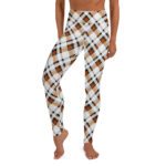 MJLNY - White Orange Plaid Yoga Leggings