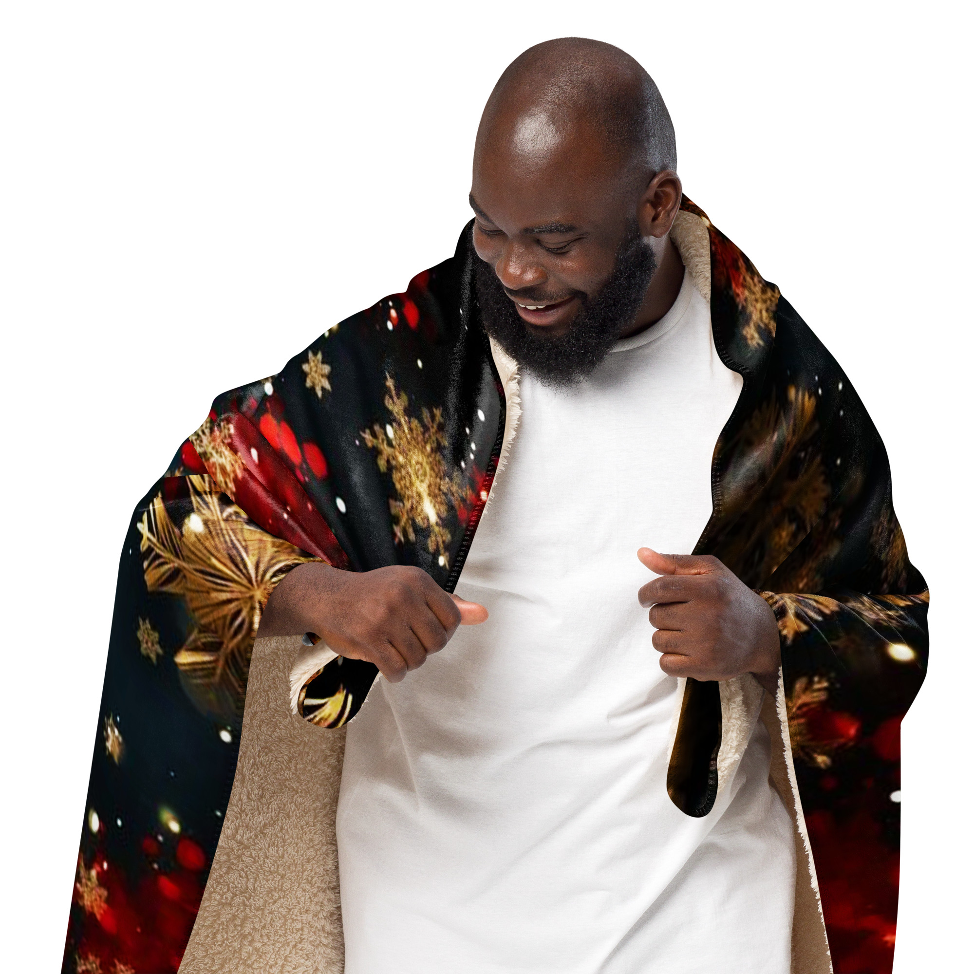 MJLNY - Golden Snowfall Sherpa Blanket - Image 2