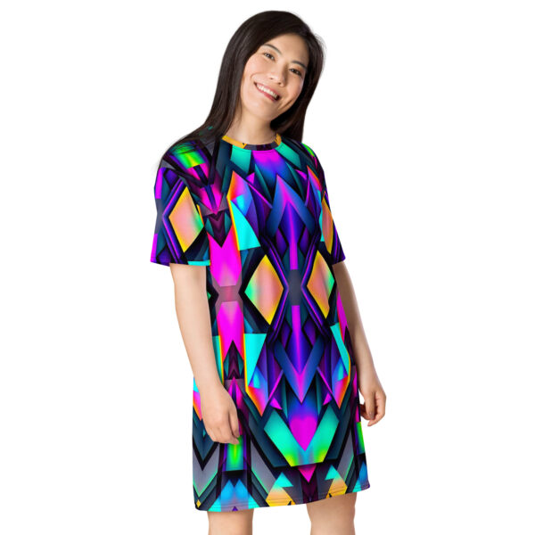 MJLNY - Neon Rainbow Prisms T-shirt Dress - Image 4