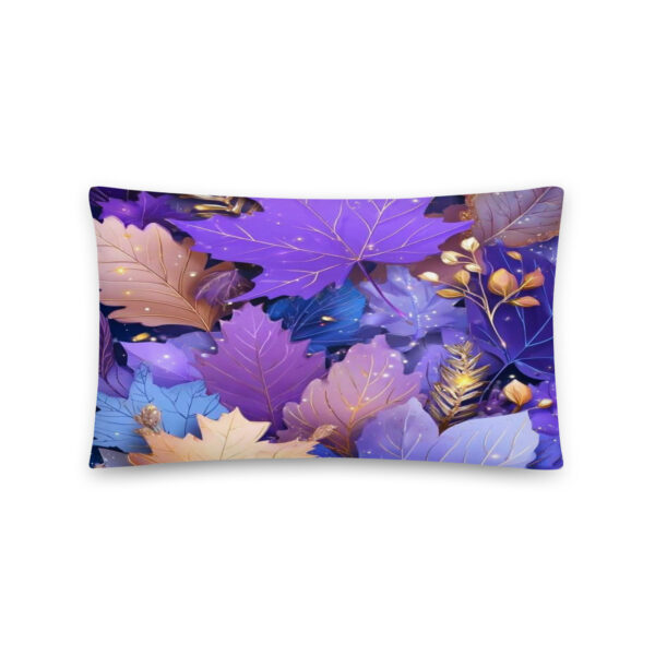MJLNY - Purple and Gold Whispers of Fall Basic Pillow - Image 3