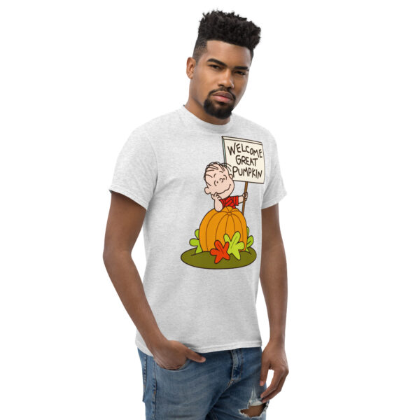 MJLNY - Linus Welcome Great Pumpkin Unisex Classic Tee - Image 3