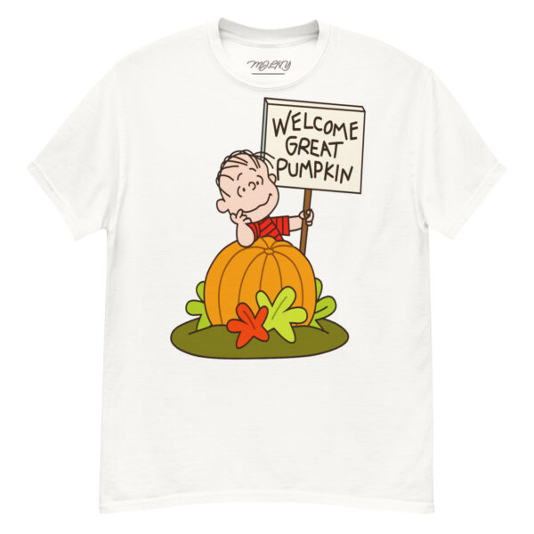 MJLNY - Linus Welcome Great Pumpkin Unisex Classic Tee - Image 4