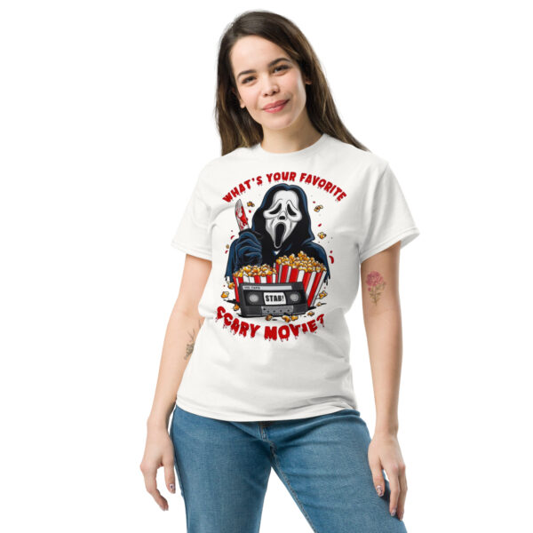 MJLNY - Ghostface Favorite Scary Movie Unisex Classic Tee - Image 2