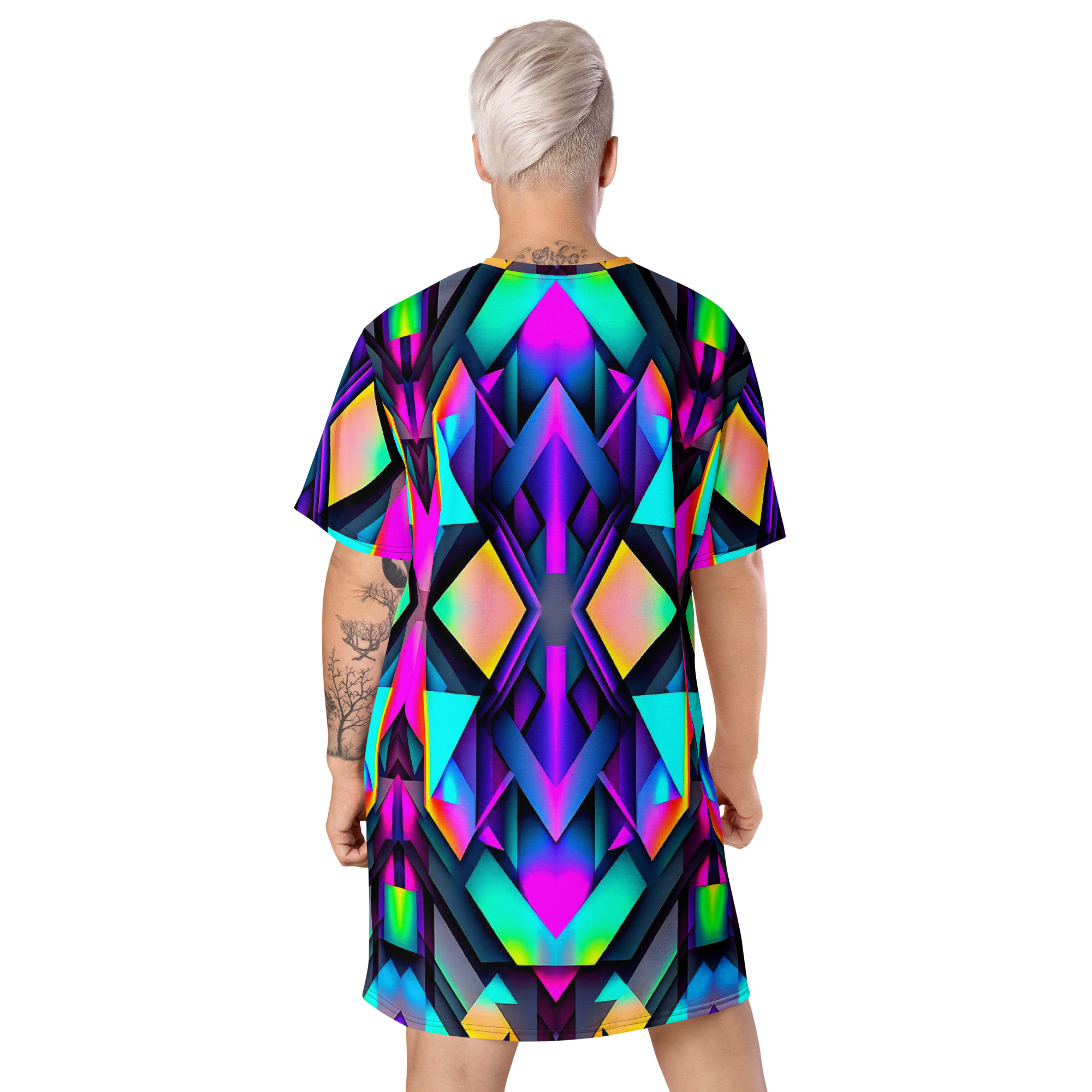 MJLNY - Neon Rainbow Prisms T-shirt Dress - Image 2