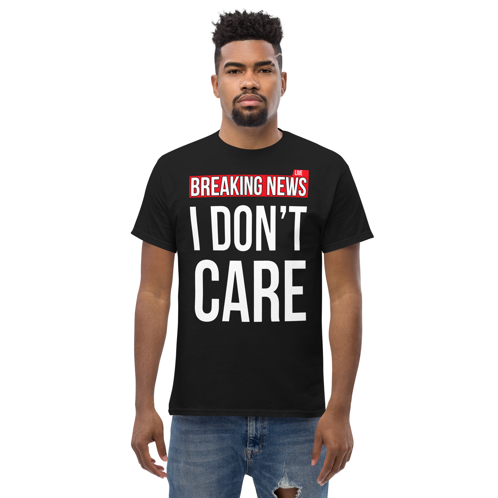 MJLNY - Breaking News Don't Care Unisex Classic Tee - Image 3
