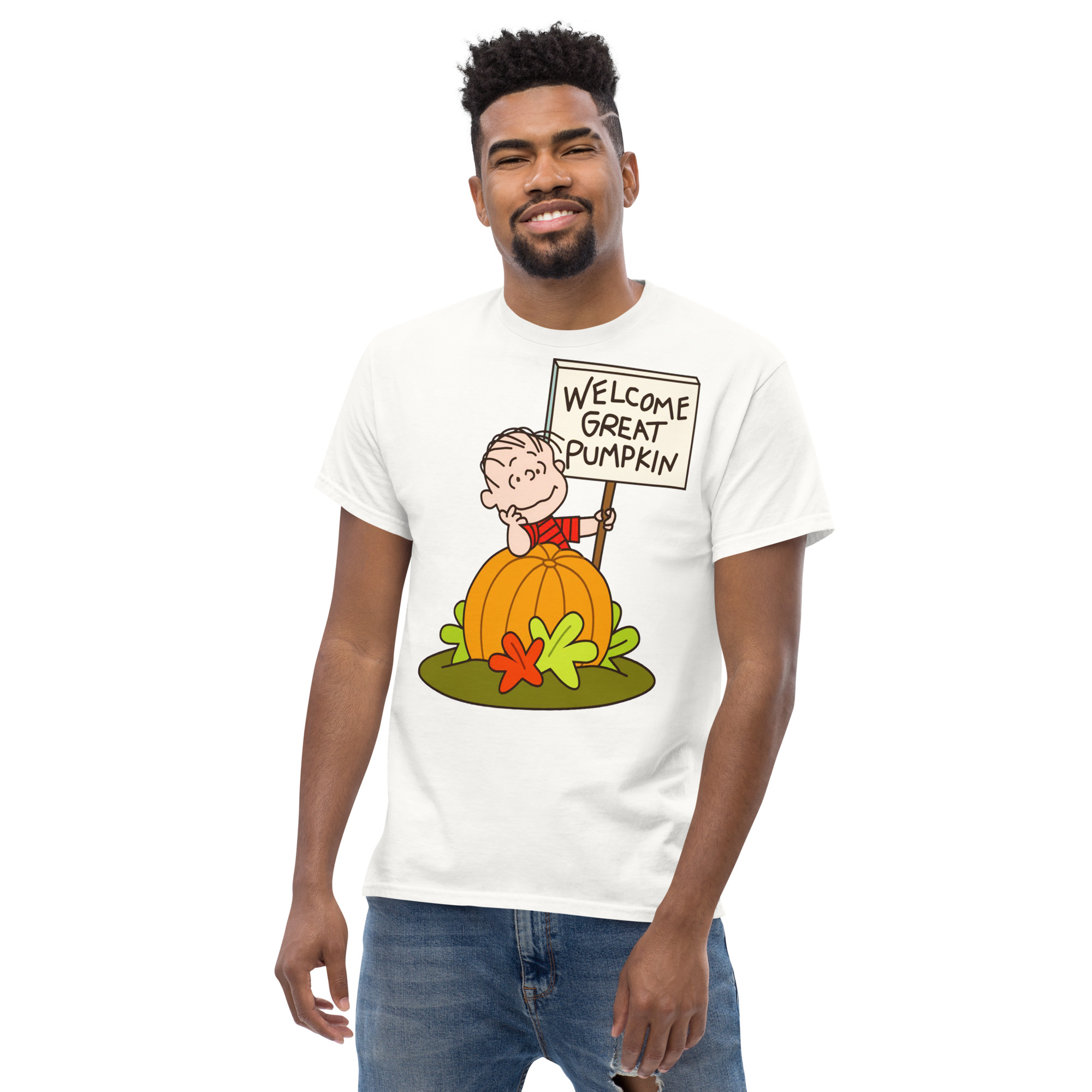 MJLNY - Linus Welcome Great Pumpkin Unisex Classic Tee - Image 2